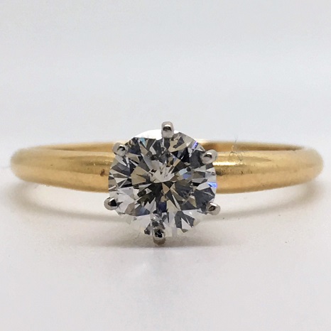 0.70 Carat Round-Cut Six-Prong Solitaire Diamond Engagement Ring in 14k Yellow Gold